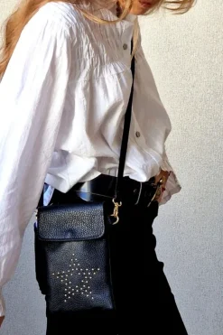 Bolso mini estrella tachuelas negro