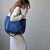 Bolso oversize loneta azul