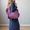 Bolso oversize loneta berenjena