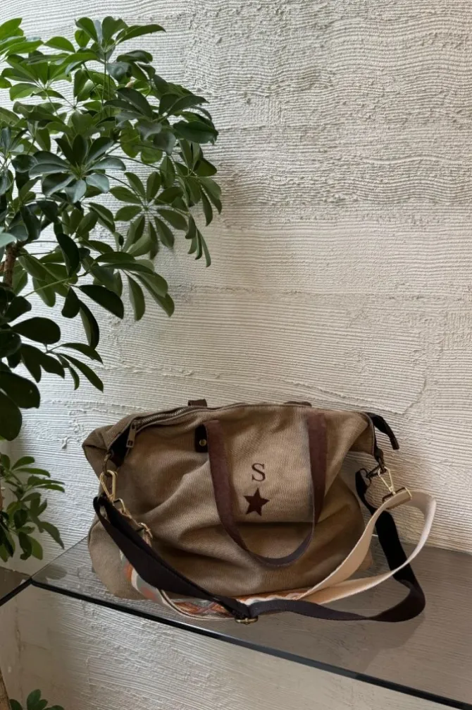 Bolso oversize loneta topo