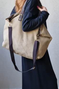Bolso oversize loneta topo