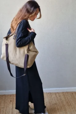 Bolso oversize loneta topo