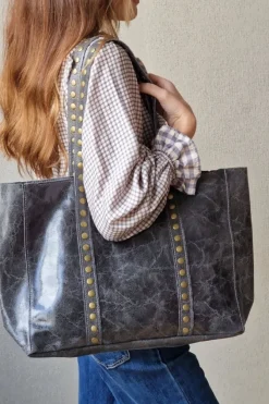 Bolso shopper tachuelas gris