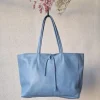 Bolso shopping con cremallera azul nude