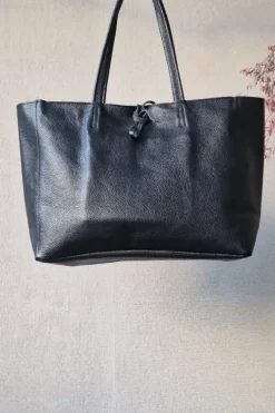Bolso shopping con cremallera negro