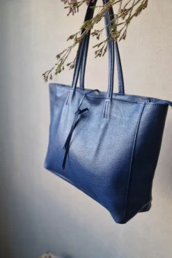 Bolso shopping con cremallera azulón