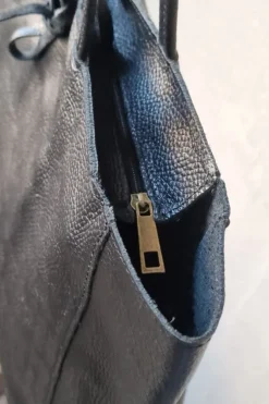 Bolso shopping con cremallera negro