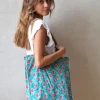 Bolso turquesa y fresa telas indias y yute