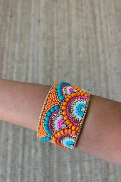 Brazalete ajustable naranja arcoiris