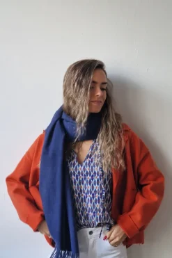 Bufanda suave unisex azul