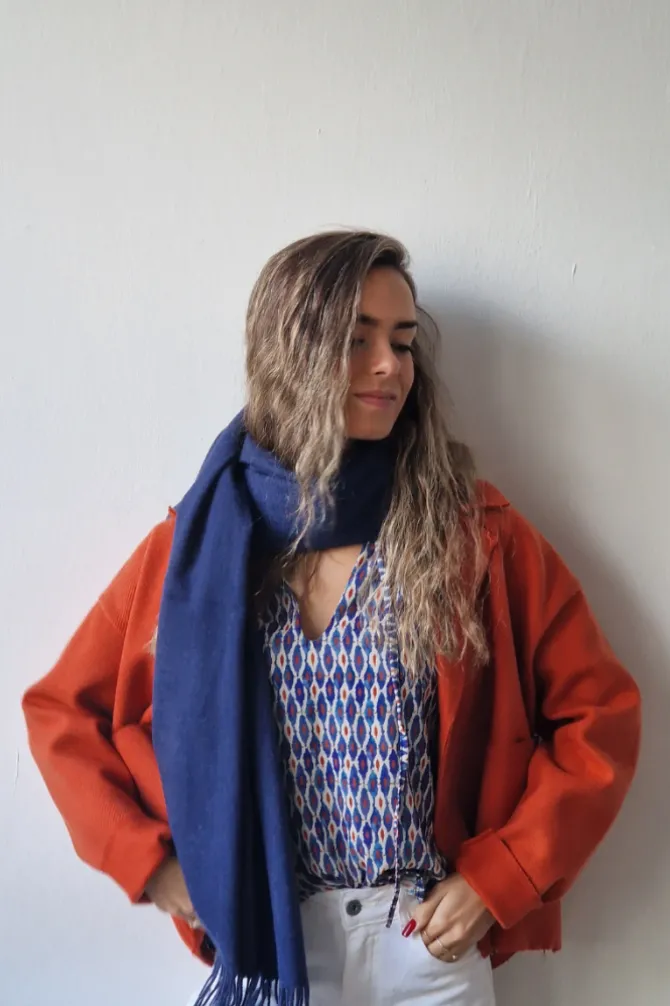 Bufanda suave unisex azul