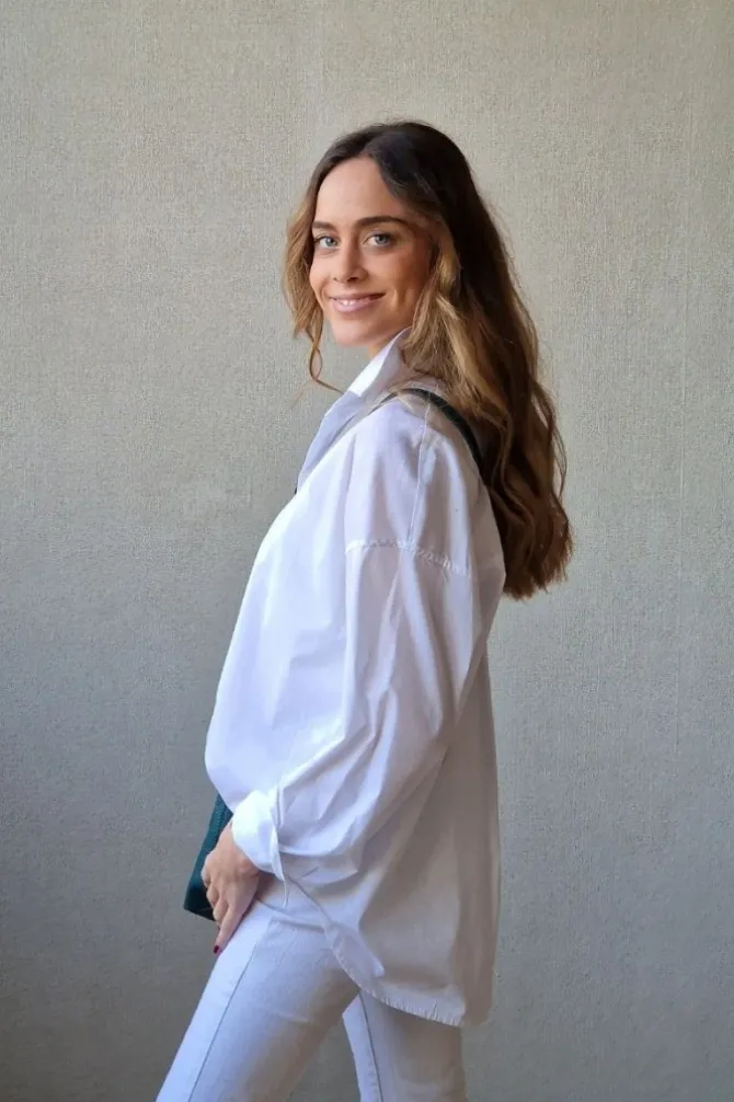 Camisa blanca básica algodón