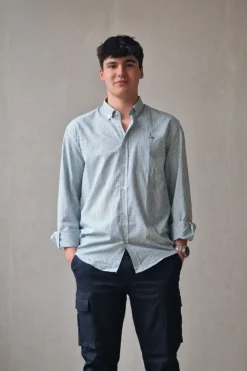 Camisa de cuadritos verde con botones