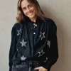 Camisa de estrellas brillos negra
