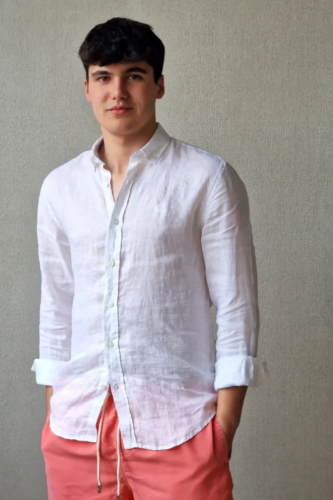 Camisa de lino hombre blanca