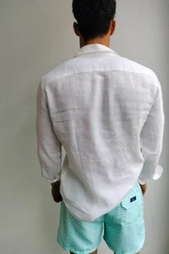 Camisa de lino hombre blanca