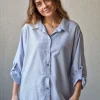Camisa de rayas oversize azul