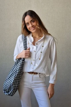 Camisa tipo plumeti blanca