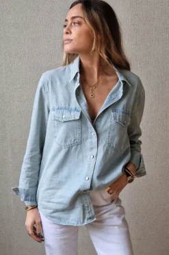 Camisa vaquera azul lavada