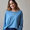 Camiseta manga larga básica azul
