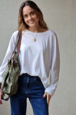 Camiseta manga larga básica blanca
