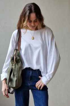 Camiseta manga larga básica blanca