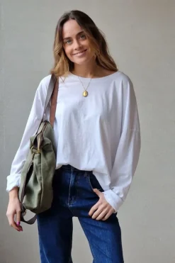 Camiseta manga larga básica blanca