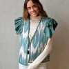 Chaleco ikat estampado verde