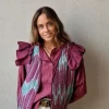 Chaleco ikat estampado berenjena