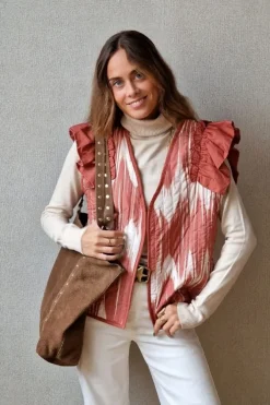 Chaleco ikat estampado caldero