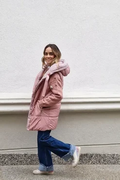 Chaleco rosa reversible acolchado vichy rosa