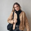 Chaqueta acolchada camel