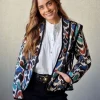 Chaqueta acolchada ikat beige