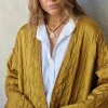 Chaqueta acolchada mostaza