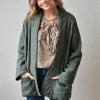 Chaqueta acolchada tipo bambula verde militar