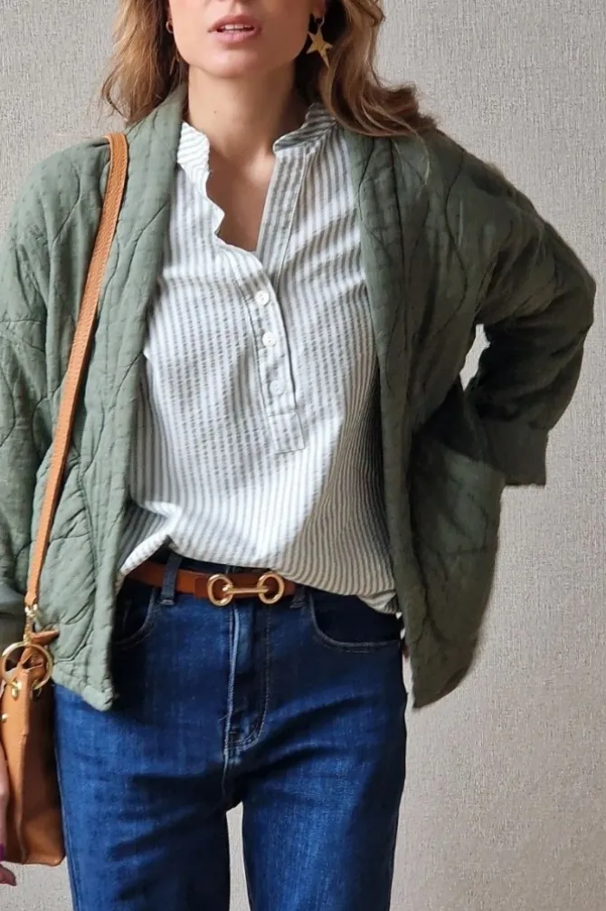 Chaqueta acolchada verde militar