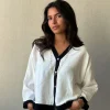 Chaqueta bicolor blanca