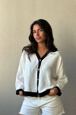 Chaqueta bicolor blanca