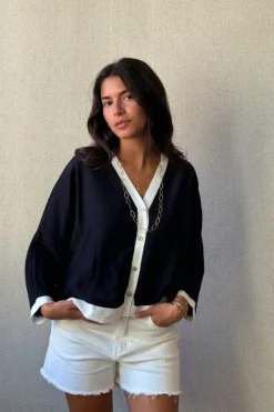 Chaqueta bicolor negra