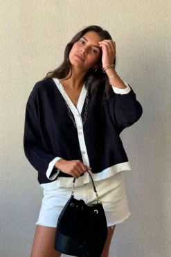 Chaqueta bicolor negra