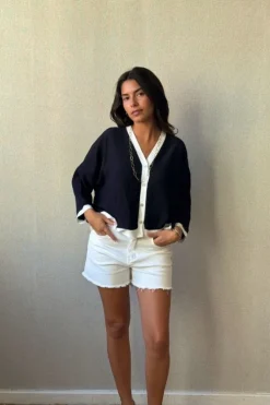 Chaqueta bicolor negra