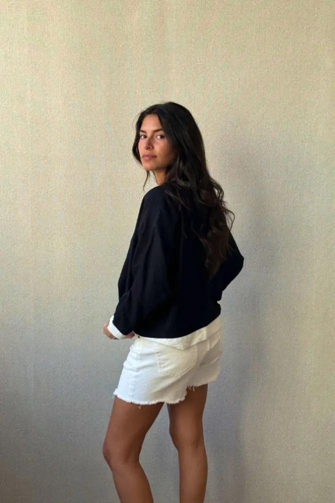Chaqueta bicolor negra