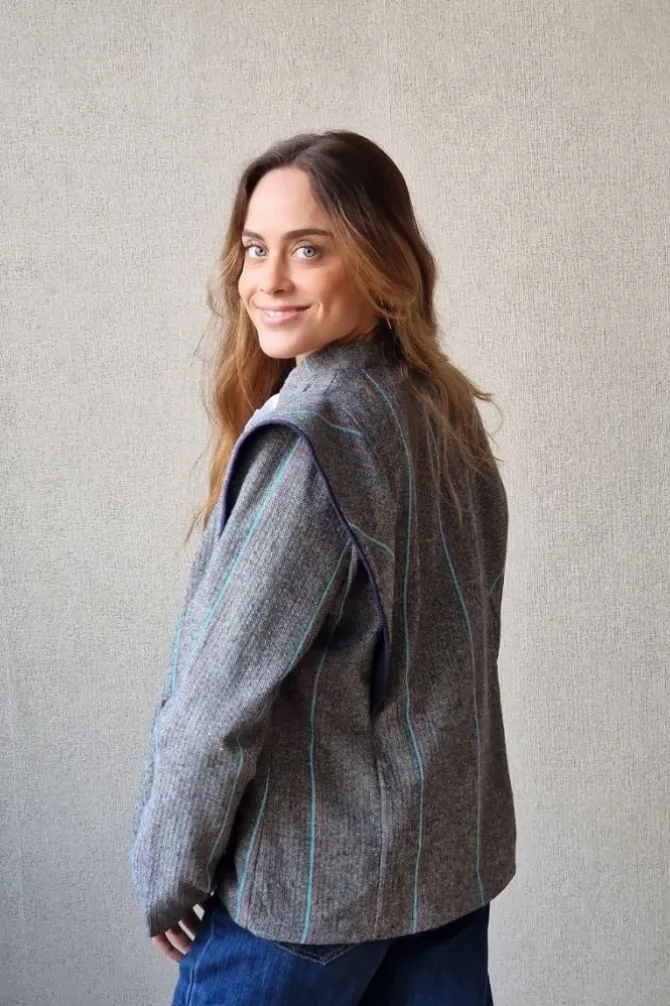 Chaqueta de espiguilla negra