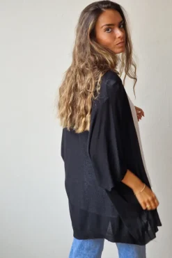 Chaqueta de punto frío en color negro