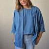 Chaqueta denim tipo kimono azul jeans