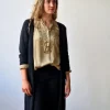 Chaqueta larga de punto color negra