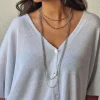 Chaqueta media manga lurex blanca