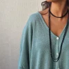 Chaqueta media manga lurex verde