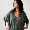 Chaqueta media manga lurex verde