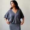 Chaqueta media manga lurex gris ocuro